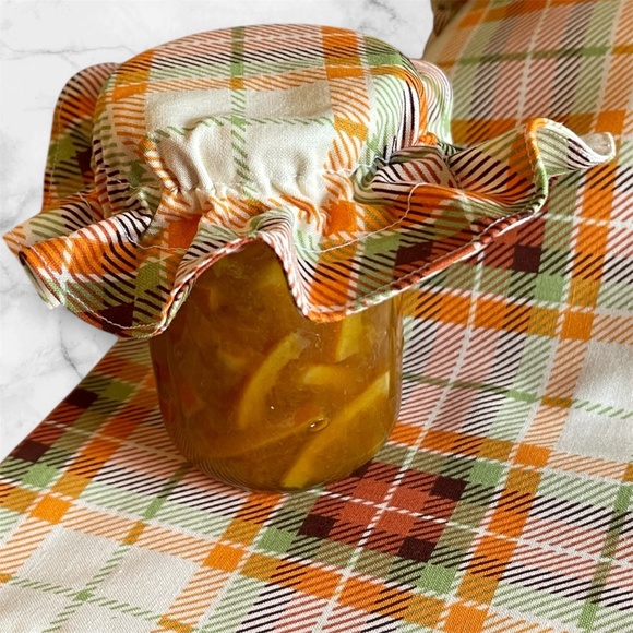 Thanksgiving Bread Bag Handmade Cotton Bread Storage, Free Mason Jar Bonnet - Picture 3 of 8